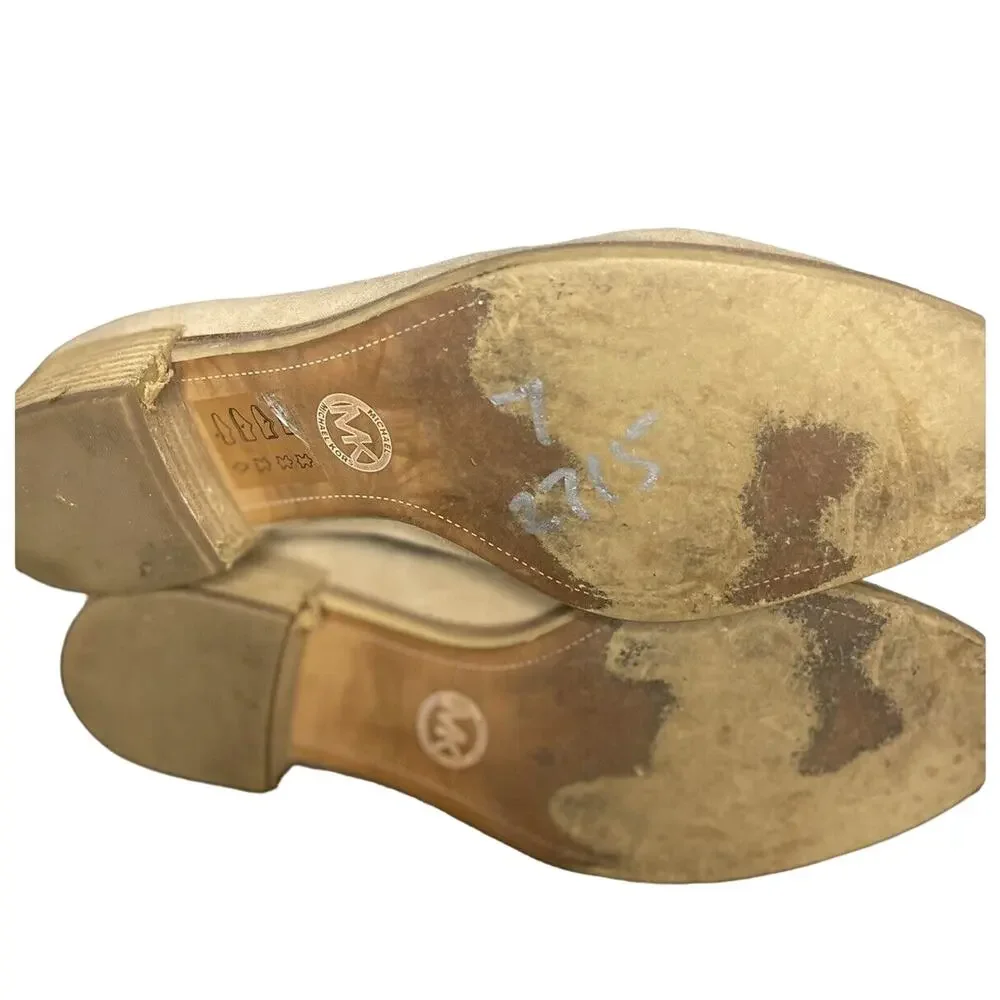 MICHAEL Michael Kors Thea Tan Suede Leather Chelsea Booties Women's Size 7 M